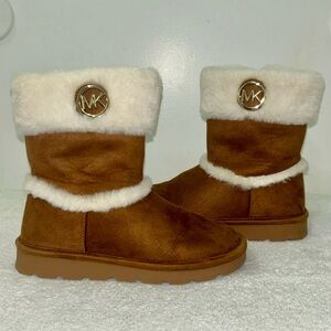 Girls Michael Kors Jory Boots - Brown Fur Trim Boots